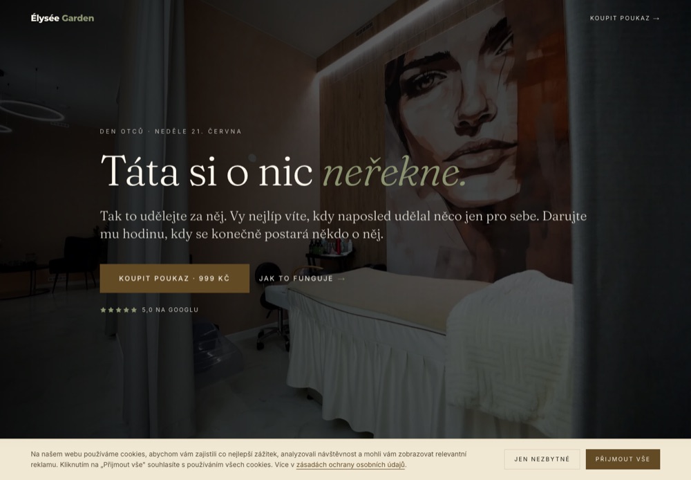 Ukázka webu Daruj Head Spa