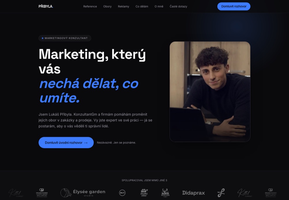 Ukázka webu Lukáš Přibyla